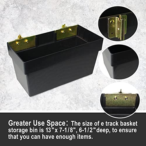 ENJ 2 Pack E-Track Basket Storage Bin, E Track Box for E-Track Systems, E