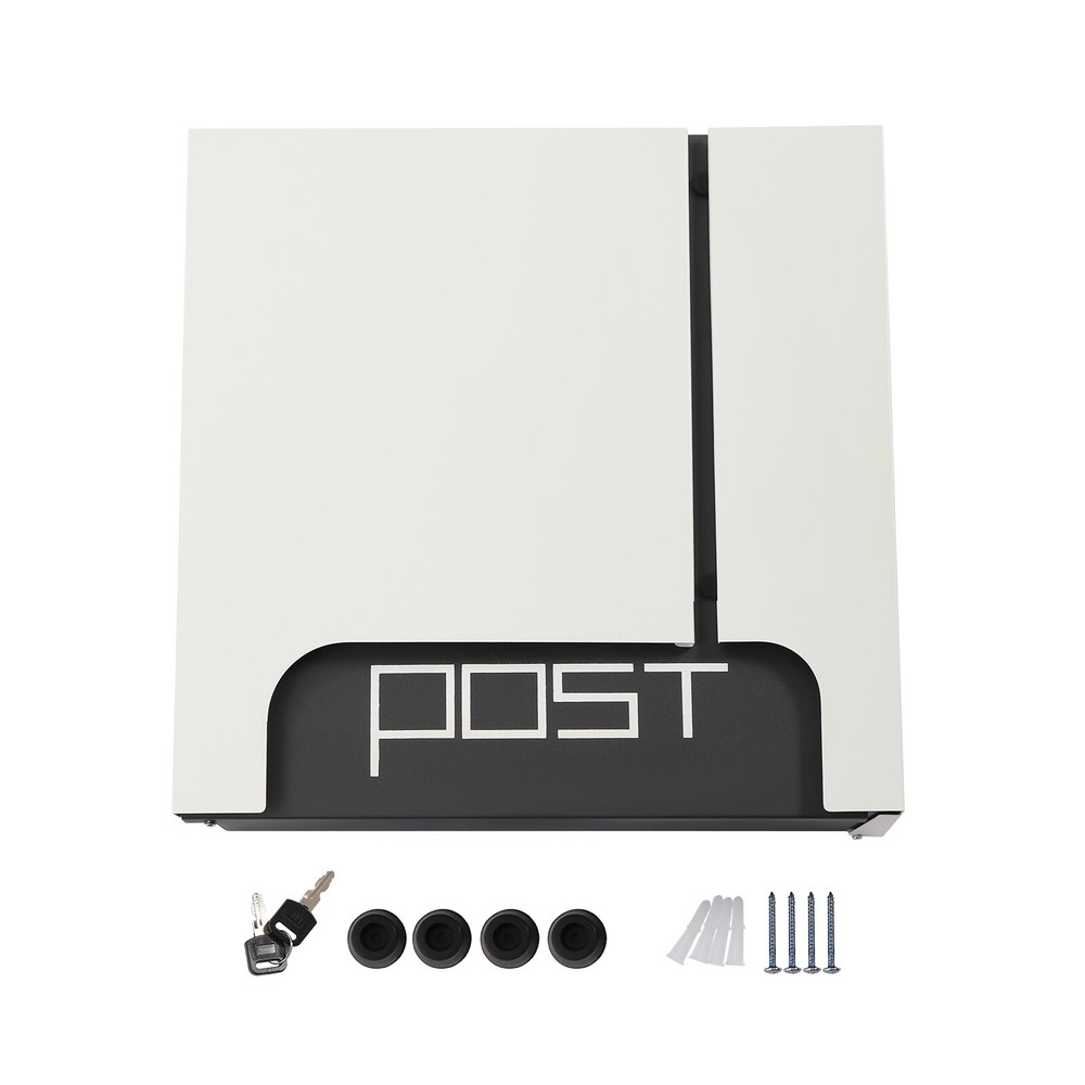 Rectangular Post Box Large Letter Mail Box Steel Lockable Wall Mount Mailbox New