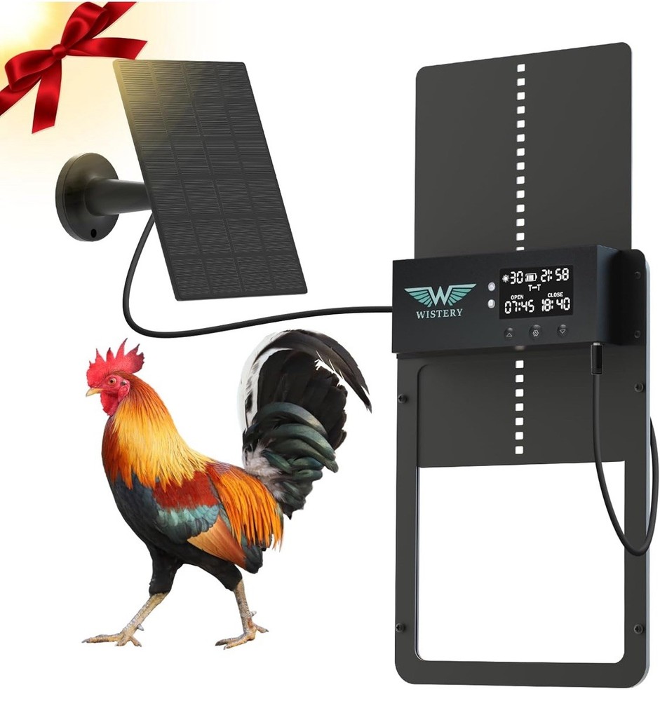 LARKBIRD Automatic Chicken Coop Door with Audio Recall Function, Solar