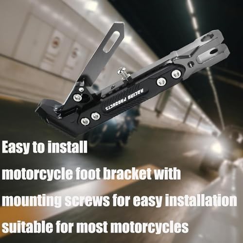 Universal Motorcycle Kickstand Accessories Motor Modified CNC Adjustable Gray 2