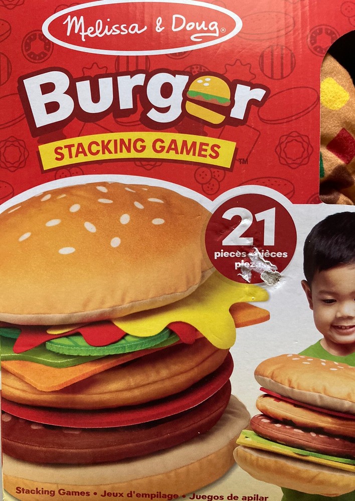 Melissa & Doug Burger Matching & Stacking Games 4+