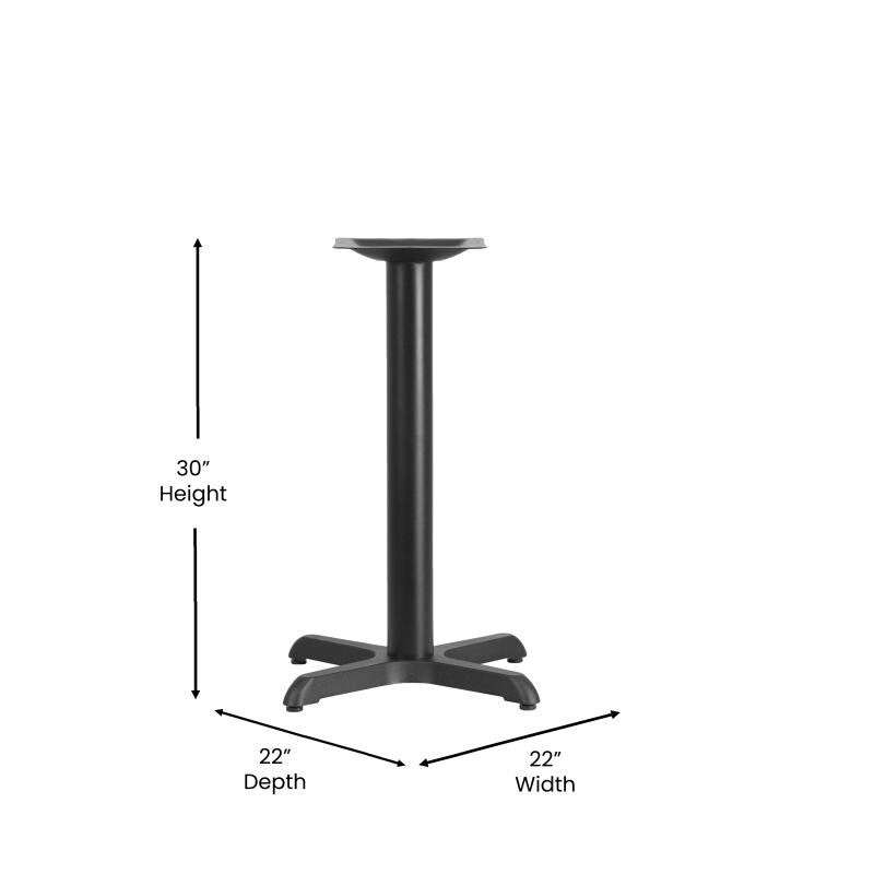 22'' x 22'' Restaurant Table X-Base with 3'' Dia. Table Height Column