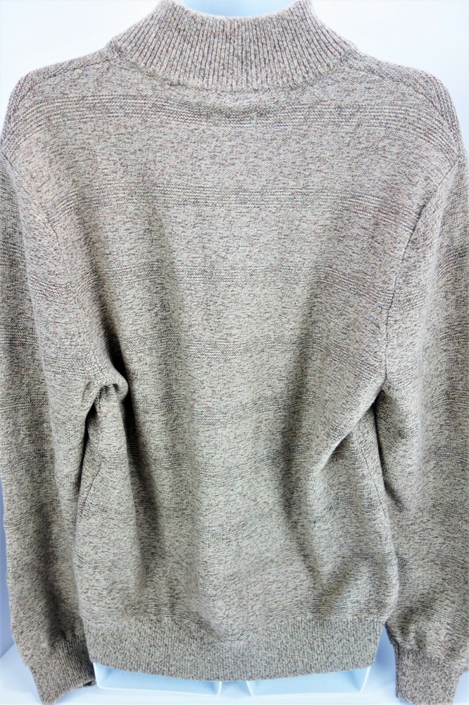Large Chaps RL 3 Button Sweater Knit Henley Pullover Mock Turtleneck