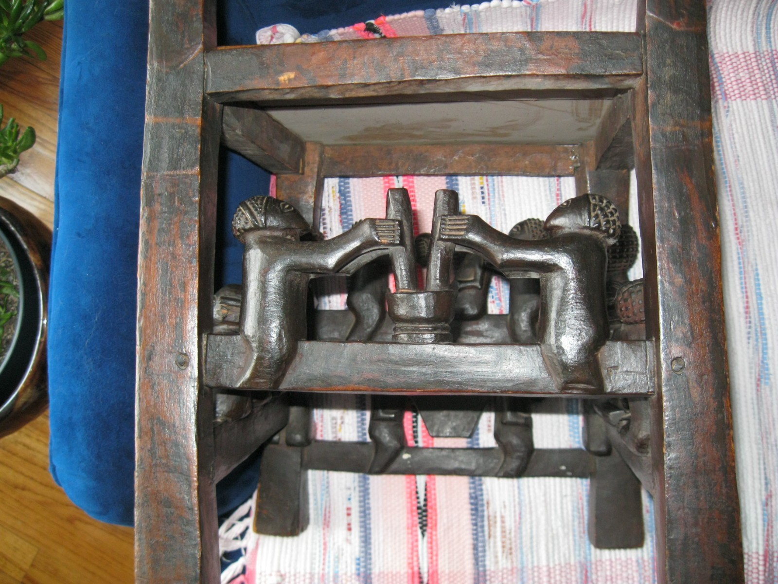 old rare Chokwe Chiefs throne and table hand carved