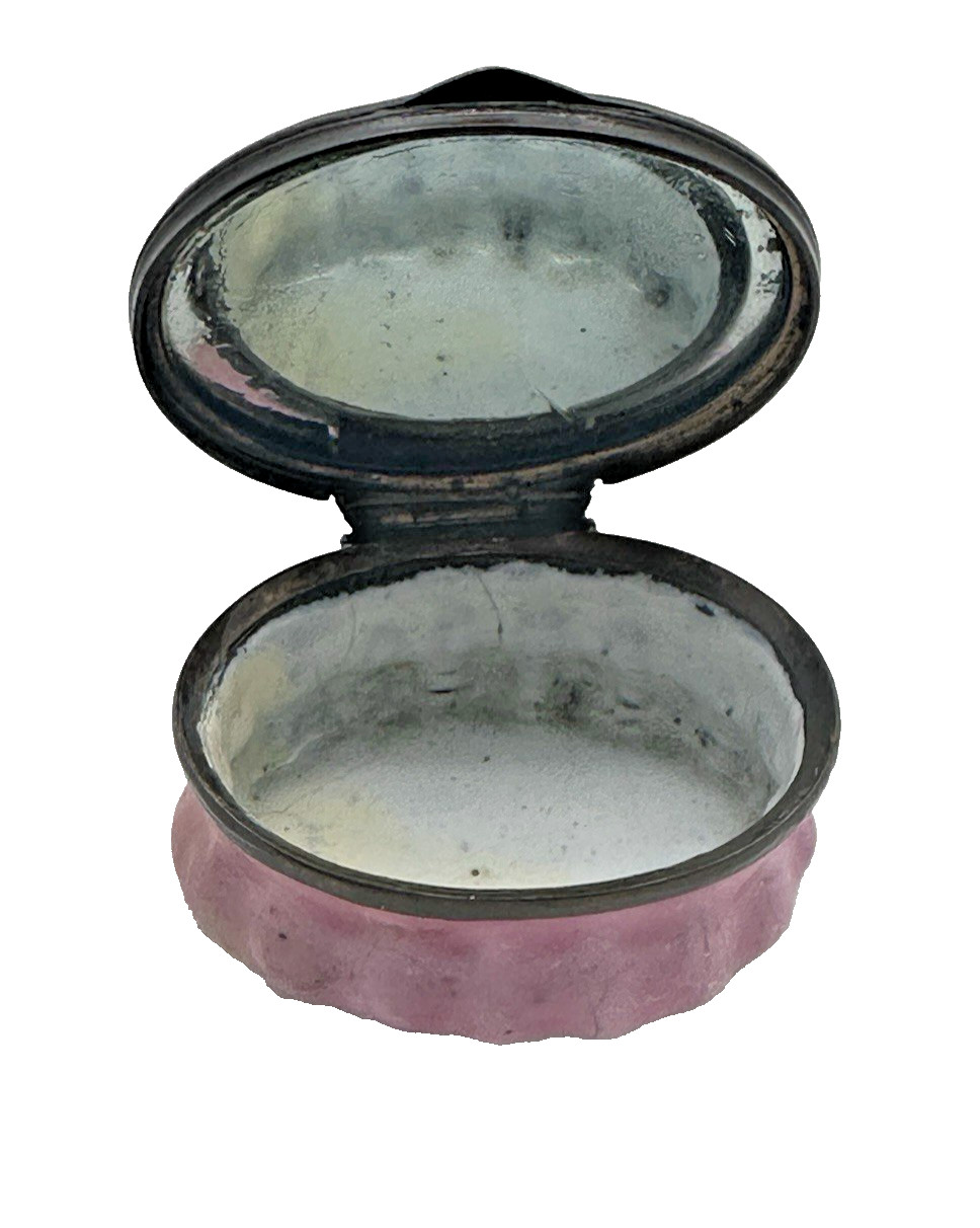 C 1790 Battersea Bilston Enamel Think of Me tho many Miles Away - Motto Patch