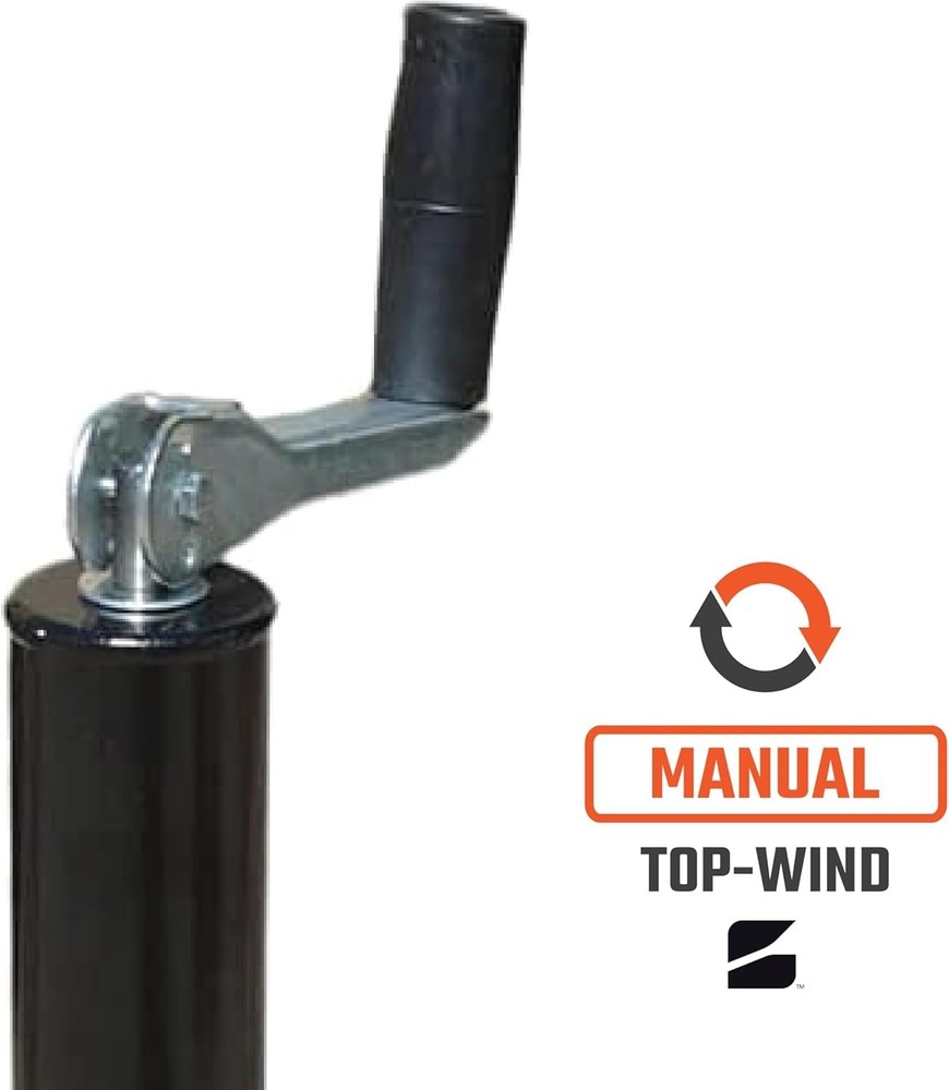 Top-Wind A-Frame Trailer Jack with Rectangular Footpad | 5000 lb Manual Crank...
