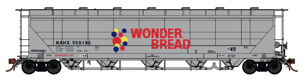 PRAIRIE SHADOWS HO NACC PD5000 Covered Hopper NAHX Wonder Bread Hostess 1982+