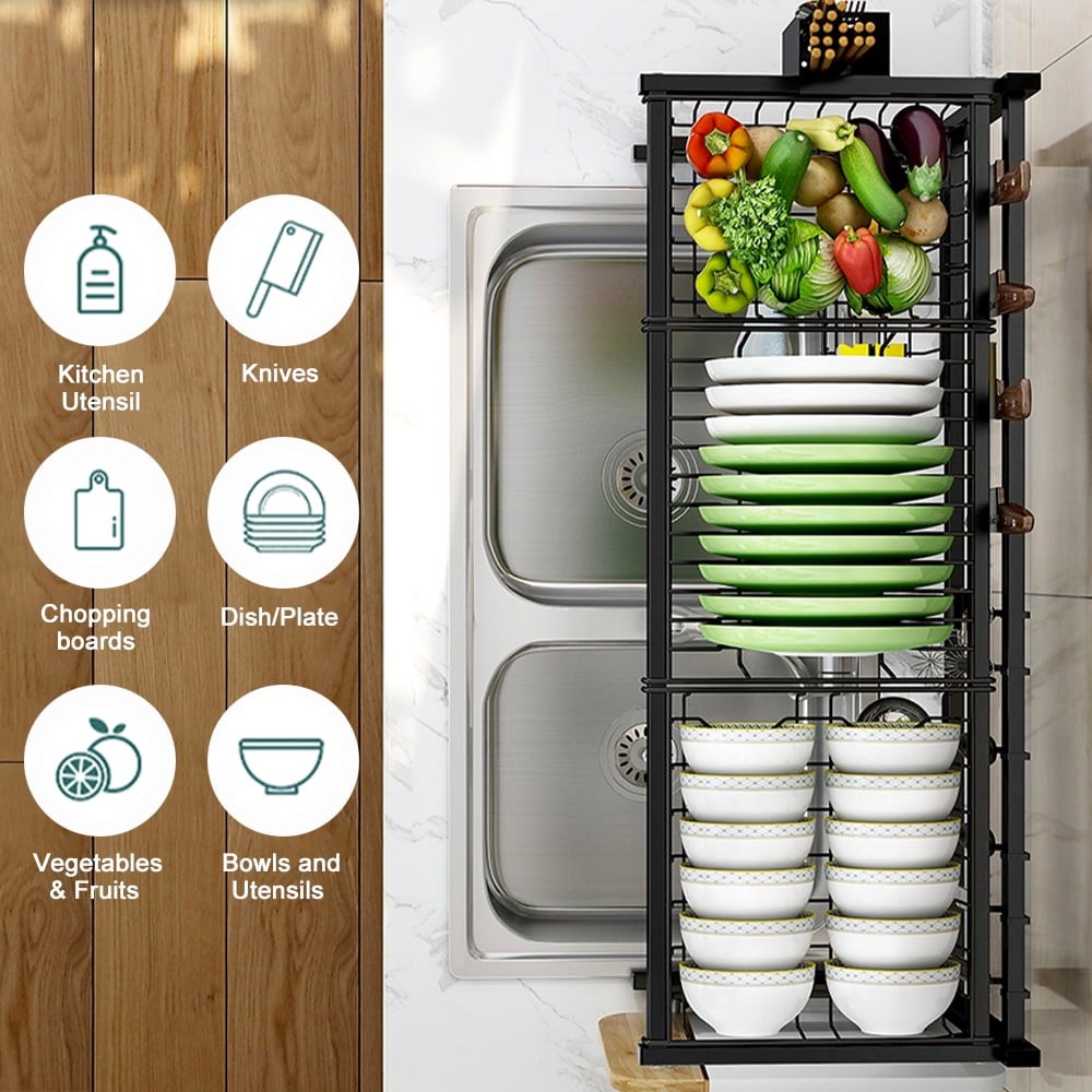 2-Tier Stainless Steel Dish Rack Over The Sink, Large Drainer to Save Space