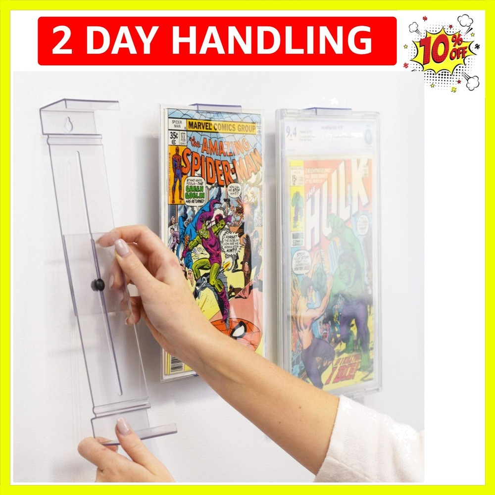 Comic Mount 5 Pack, Comic Book Shelf Stand or Wall Mount Display, Invisible a...
