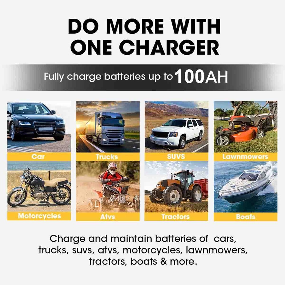 6V 12V Automatic Battery Charger Maintainer Motorcycle Trickle Float Portable