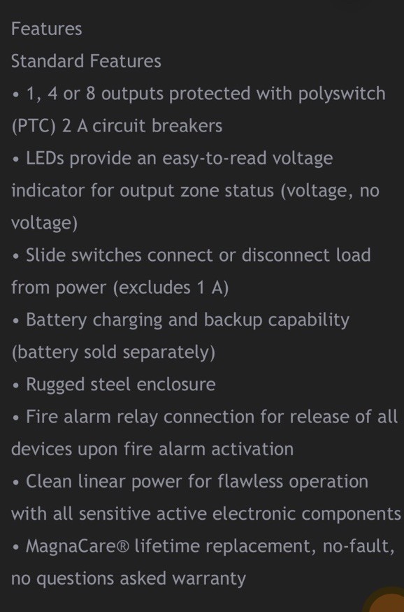 NIB Securitron BPS-24-1 Power Supply, 24VDC 1A, w/ Enclosure, Regulated,Filtered