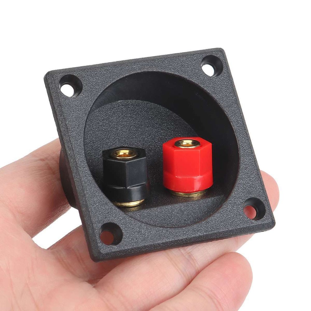 2Pcs Square Subwoofer Speaker Box Terminal Cup Spring Connector Sub Plug Box NEW