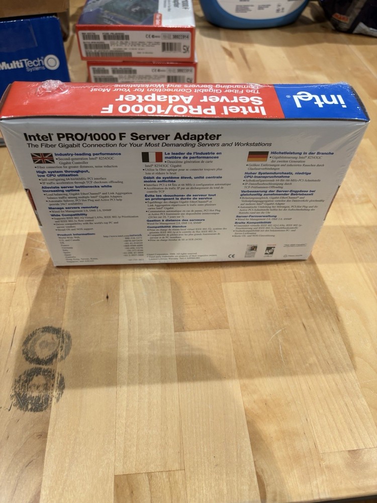 Intel fiber adapter in box wrapped