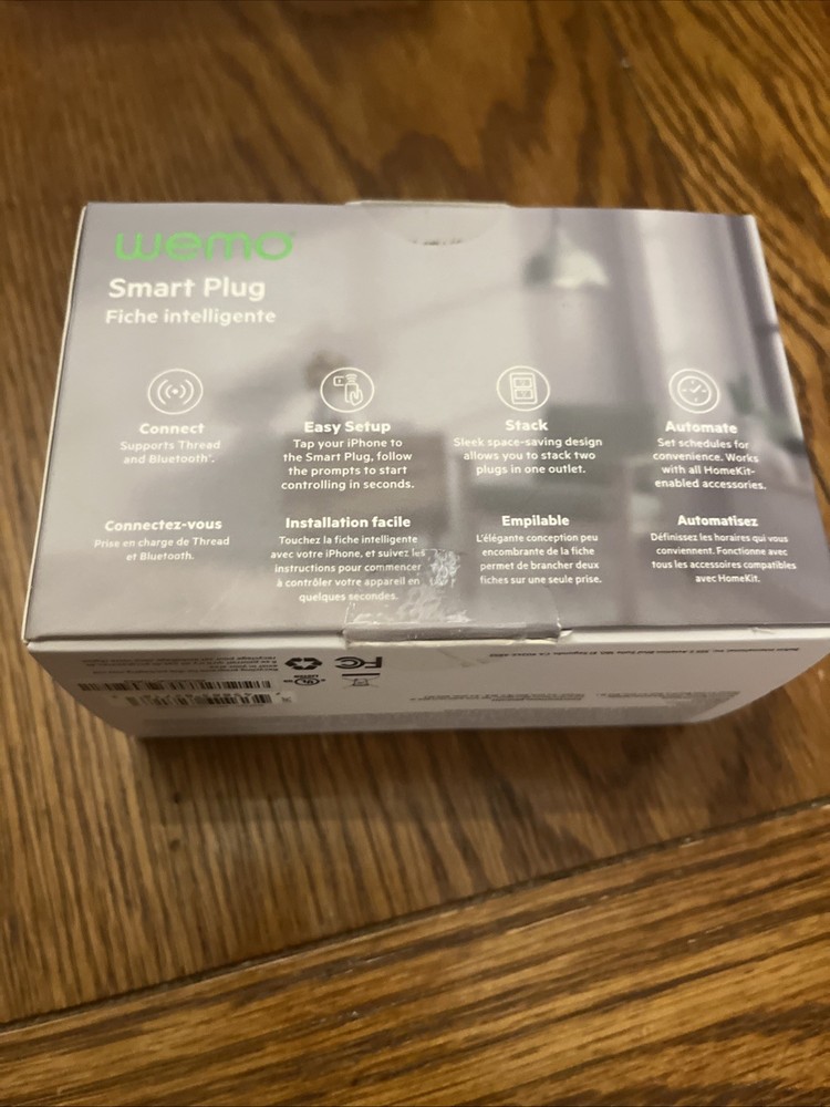 WeMo Smart Plug White Thread Bluetooth Apple HomeKit Easy Setup WSP100