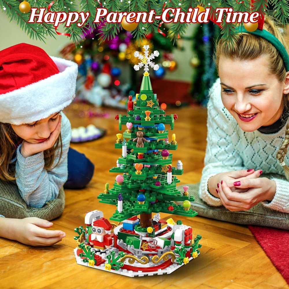 LED Light Christmas Tree Building Set Charming 24 Days Countdown Calendar