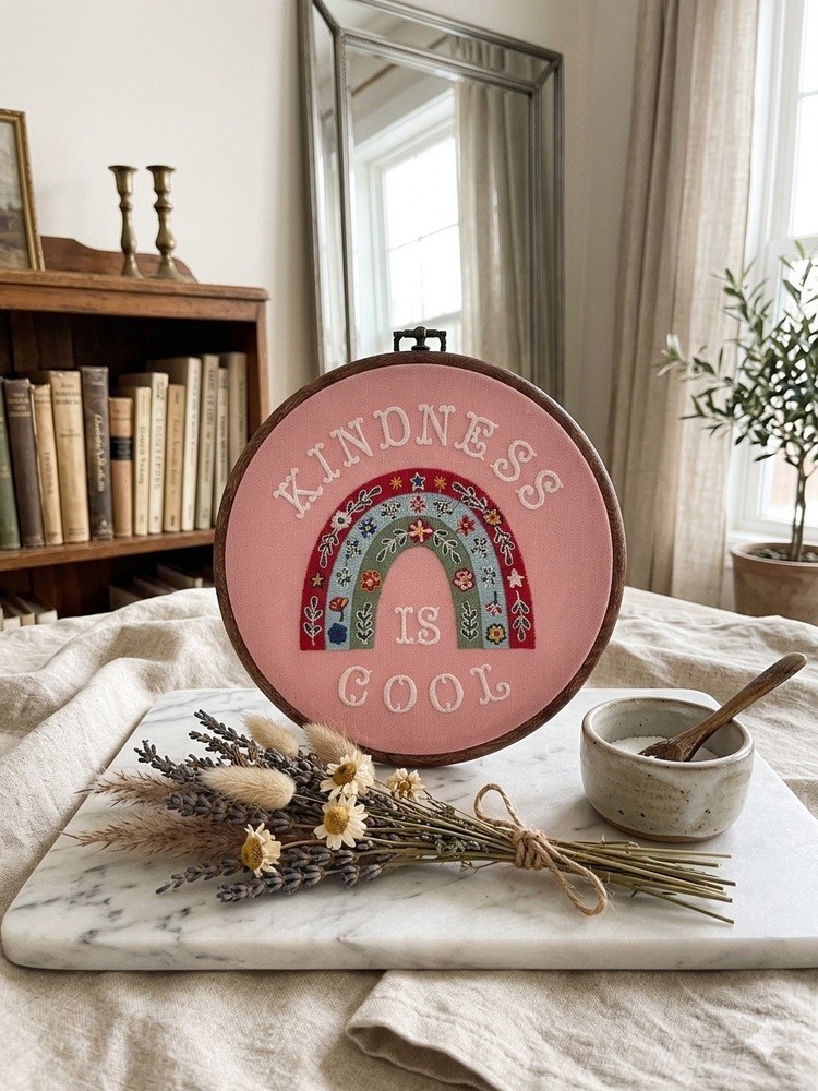 “Kindness Is Cool” Needlepoint Embroidery