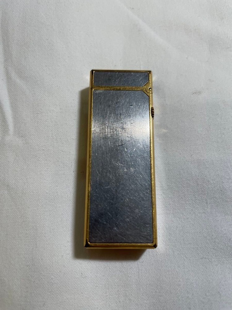 Working Dunhill Rollagas lighter silver gold without box