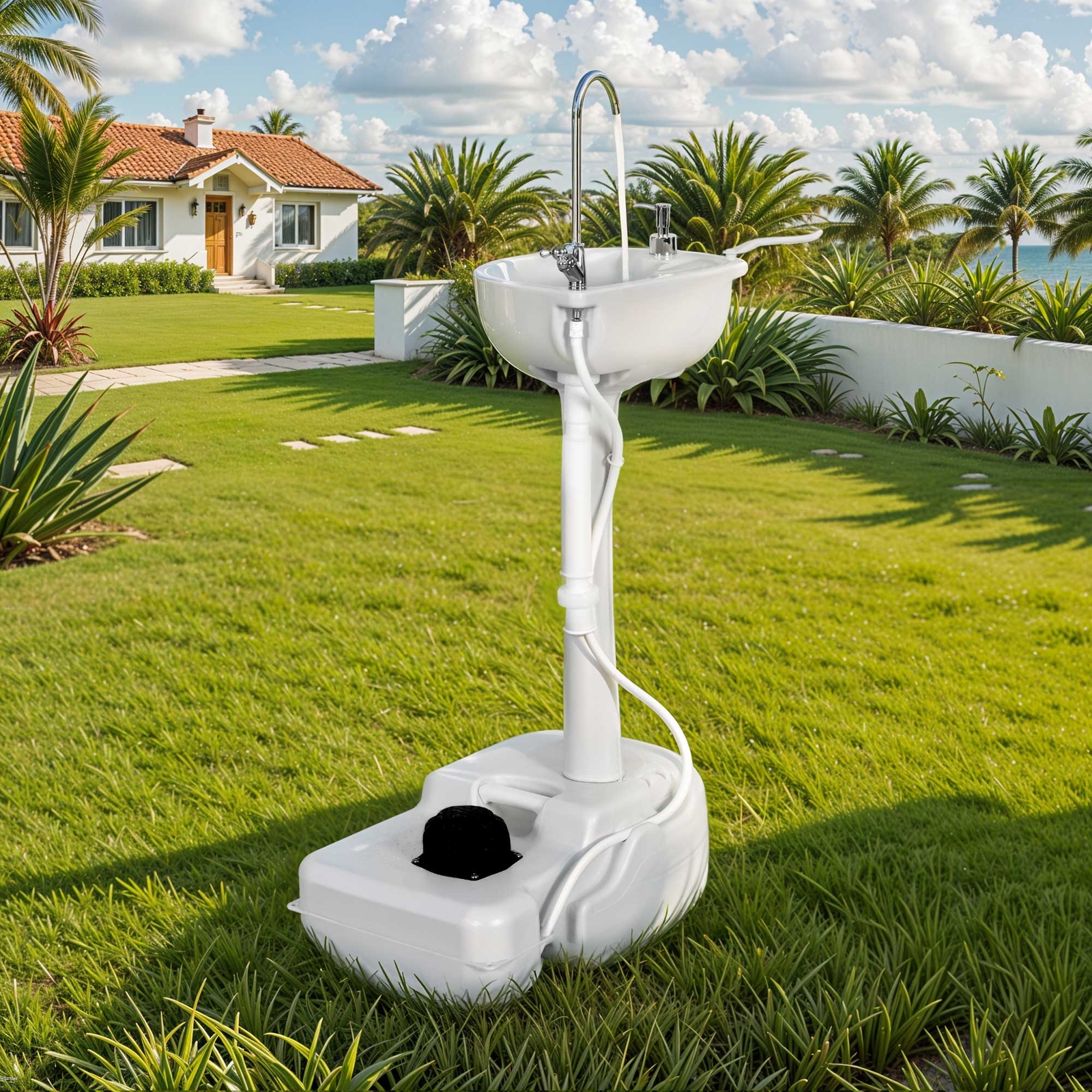 4.5 Gallon Portable Hand Wash Sink 17L Water Tank Outdoor Stand Camping Travel