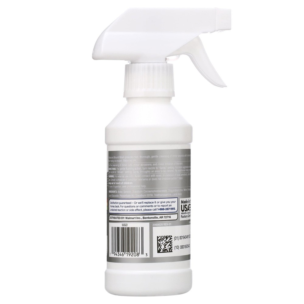 Equate Advanced Wound Wash, First Aid Cleanser, 8oz