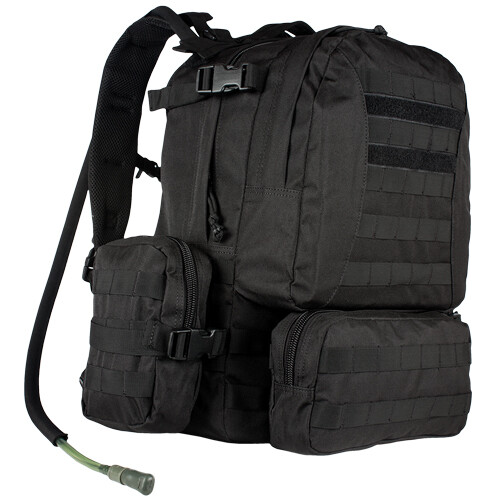 NEW Advanced Hydro Assault Pack MOLLE Hiking Hunting Backpack w Bladder BLACK