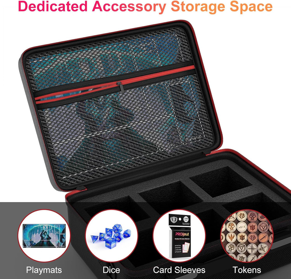 Card Deck Box with Portable Case, 6 Pack Clear Commander Deck Box with 6 Divider