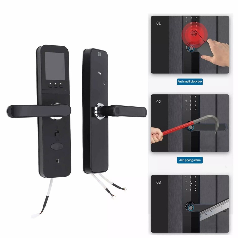 1PCS Face Recognition Tuya Wifi Smart Door Lock Visual Intercom Fingerprint