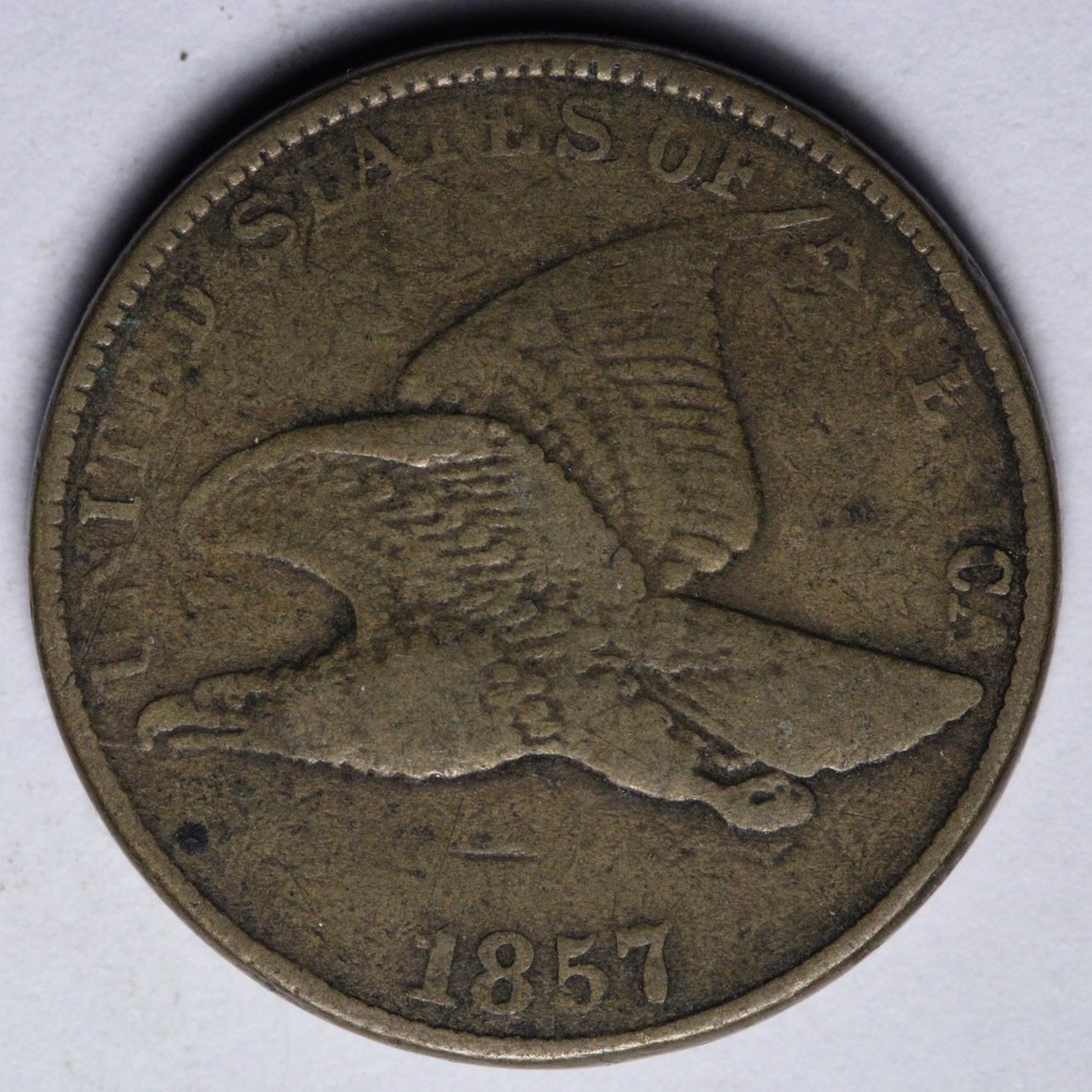 1857 Flying Eagle Cent Penny VF E106 GJIO
