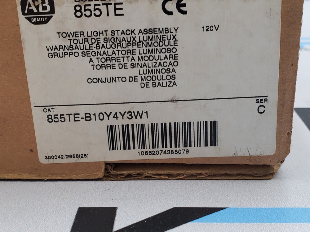 Surplus Pre-Owned Allen Bradley 855TE-B10Y4Y3W1 Tower Light Stack Assembly