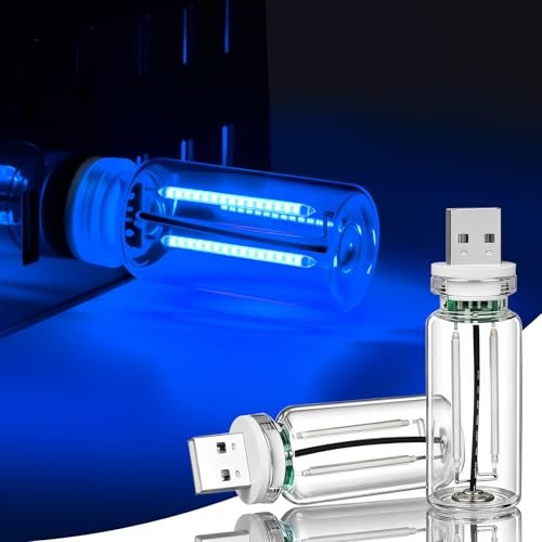 2 PCS USB Interior Car Ambient Lights, Touch Control Adjustable Blue