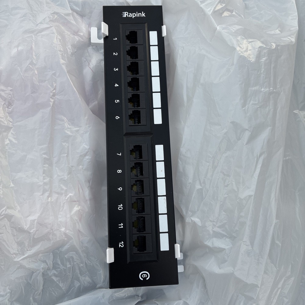 NEW CAT5e 12 Port Patch Panel RJ45 110 Network Mini Surface Wall Mount Bracket