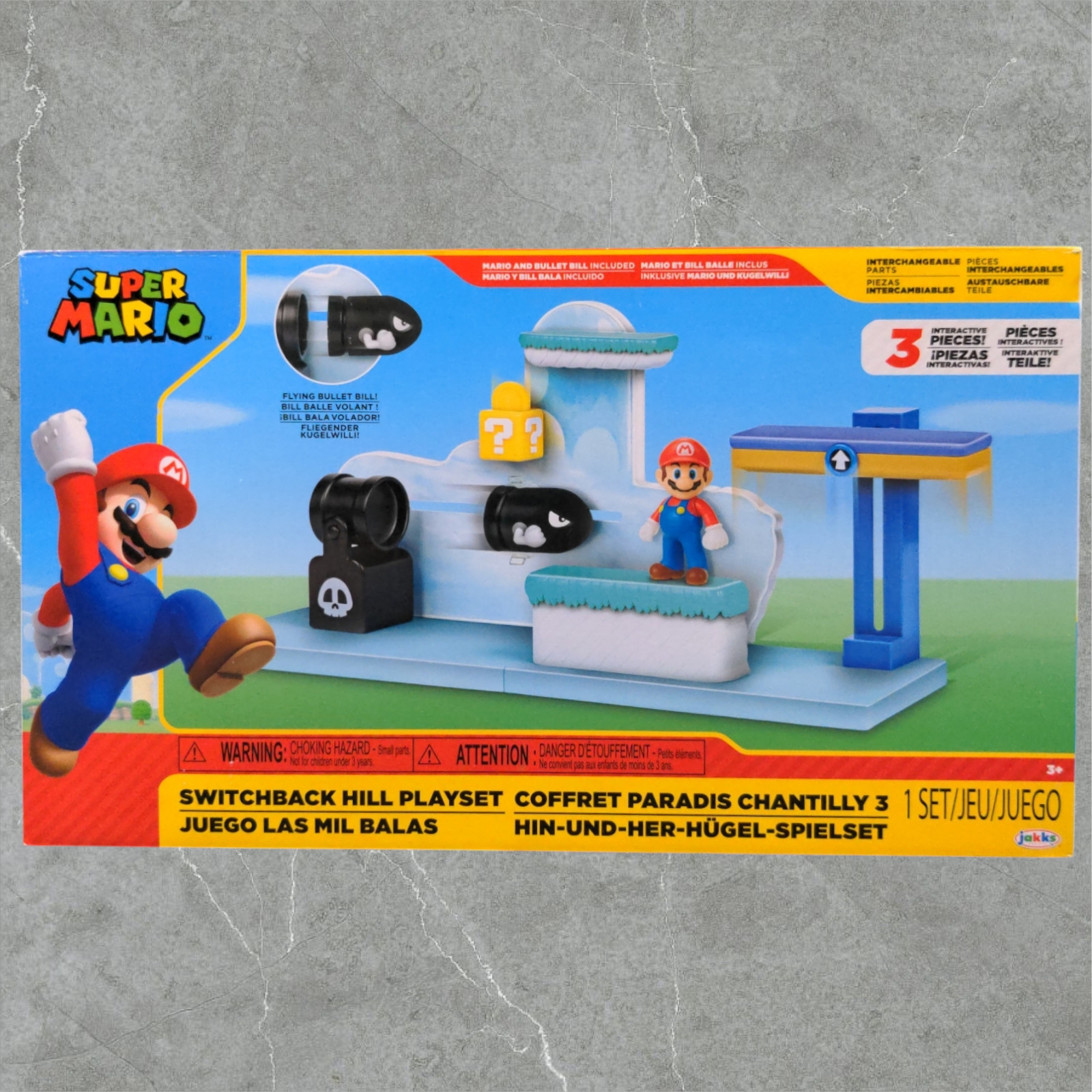 Jakks Pacific Super Mario Switchback Hill Playset 3 Interactive Pieces