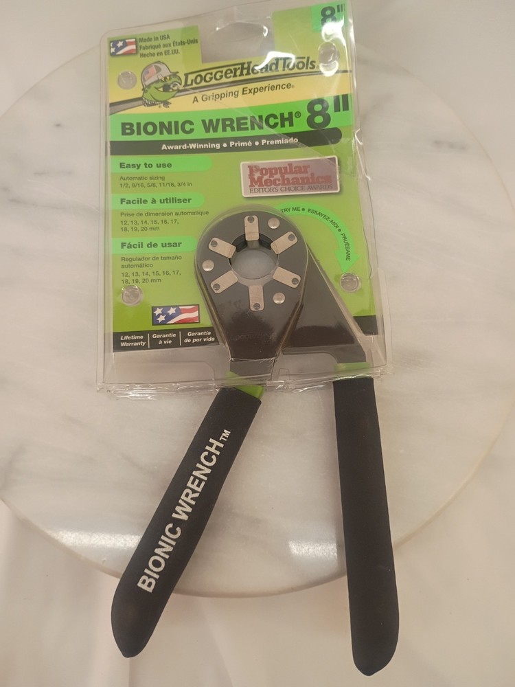 NEW Loggerhead Tools 8 inch Bionic Adjustable Wrench - Black