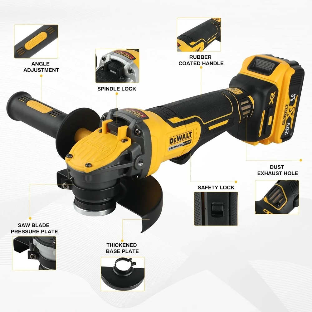 DeWalt 20V DCG416 Brushless Angle Grinder Compact High Torque Cutting Tool
