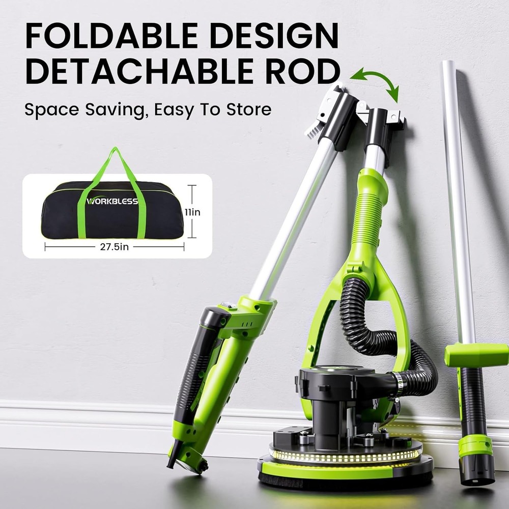 Drywall Sander, 1050W 7.2A Popcorn Ceiling Removal Tool, Automatic Drywall(Green