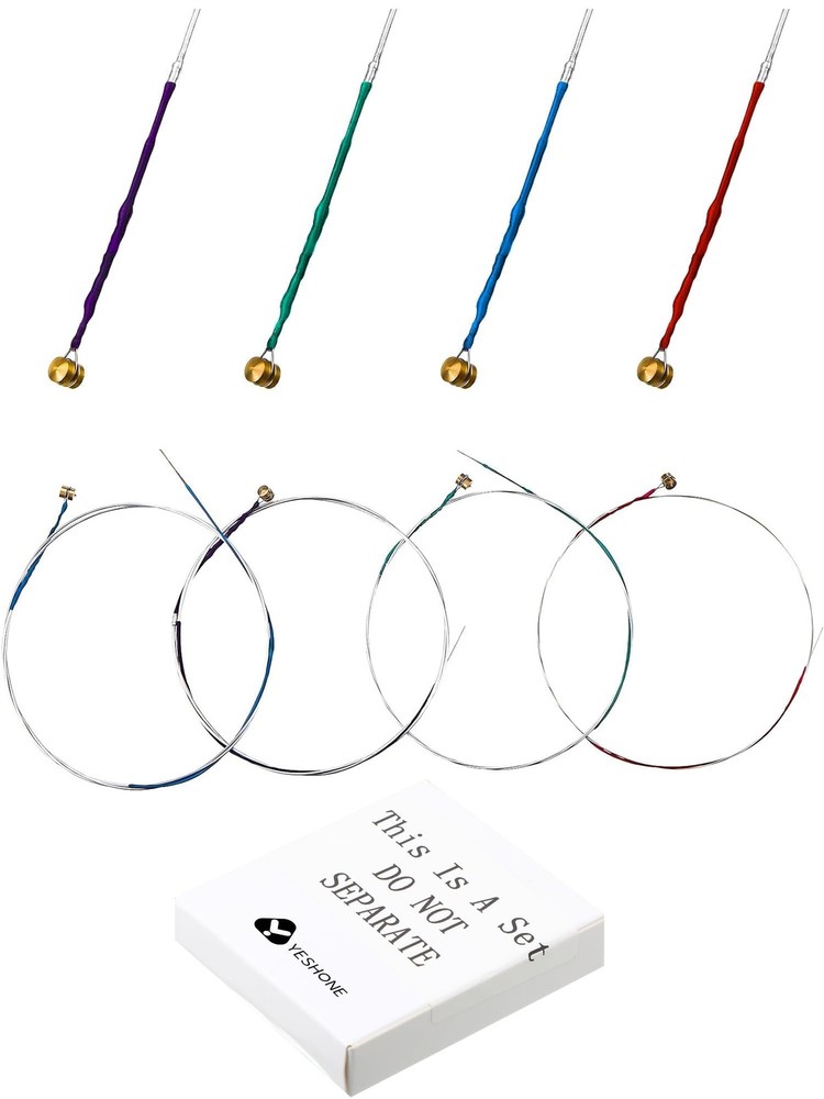 Yeshone 8 Pieces Violin Strings Universal Full Set (G-D-A-E) 4/4 Black