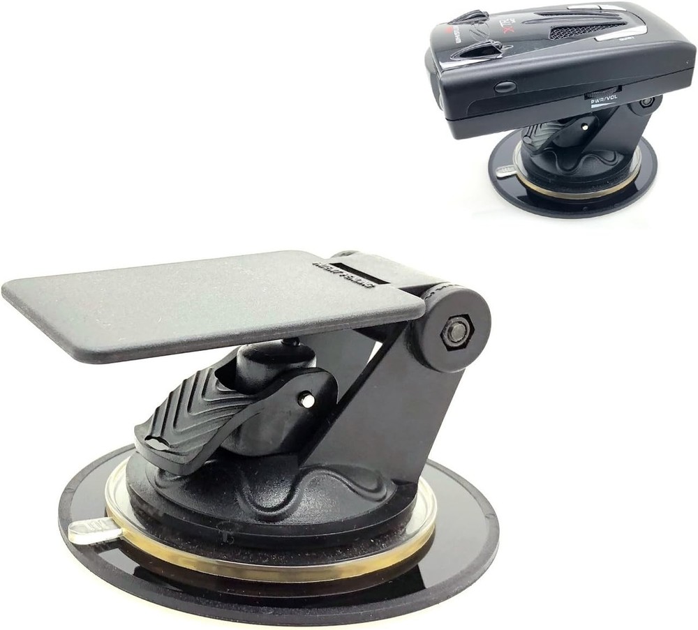 Universal Radar Detector Windshield & Dashboard Suction Mount - Black
