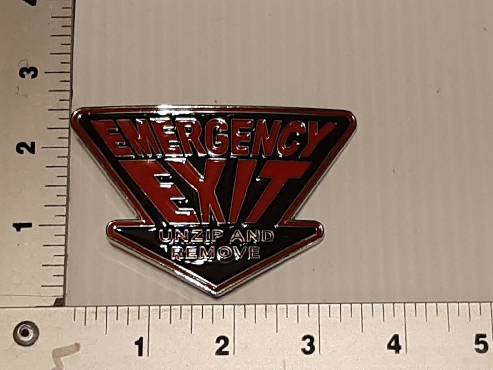EMERGENCY EXIT UNZIP AND REMOVE Metal Belt Buckle