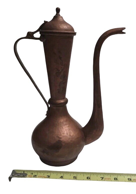 Antique Russian Copper Double Eagle Marked Pitcher/Teapot