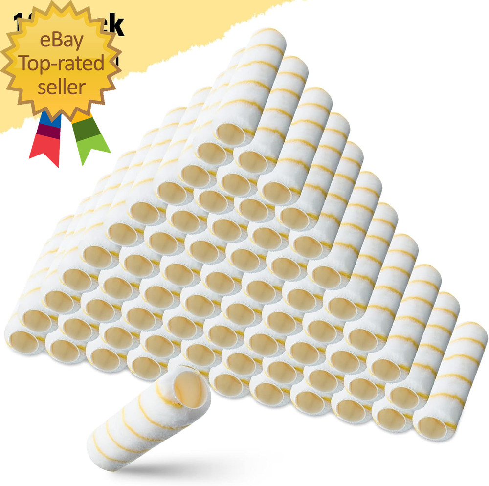 100 Pieces Paint Roller Covers 1/2 X 9 Inch Microfiber Paint Roller Covers Naps