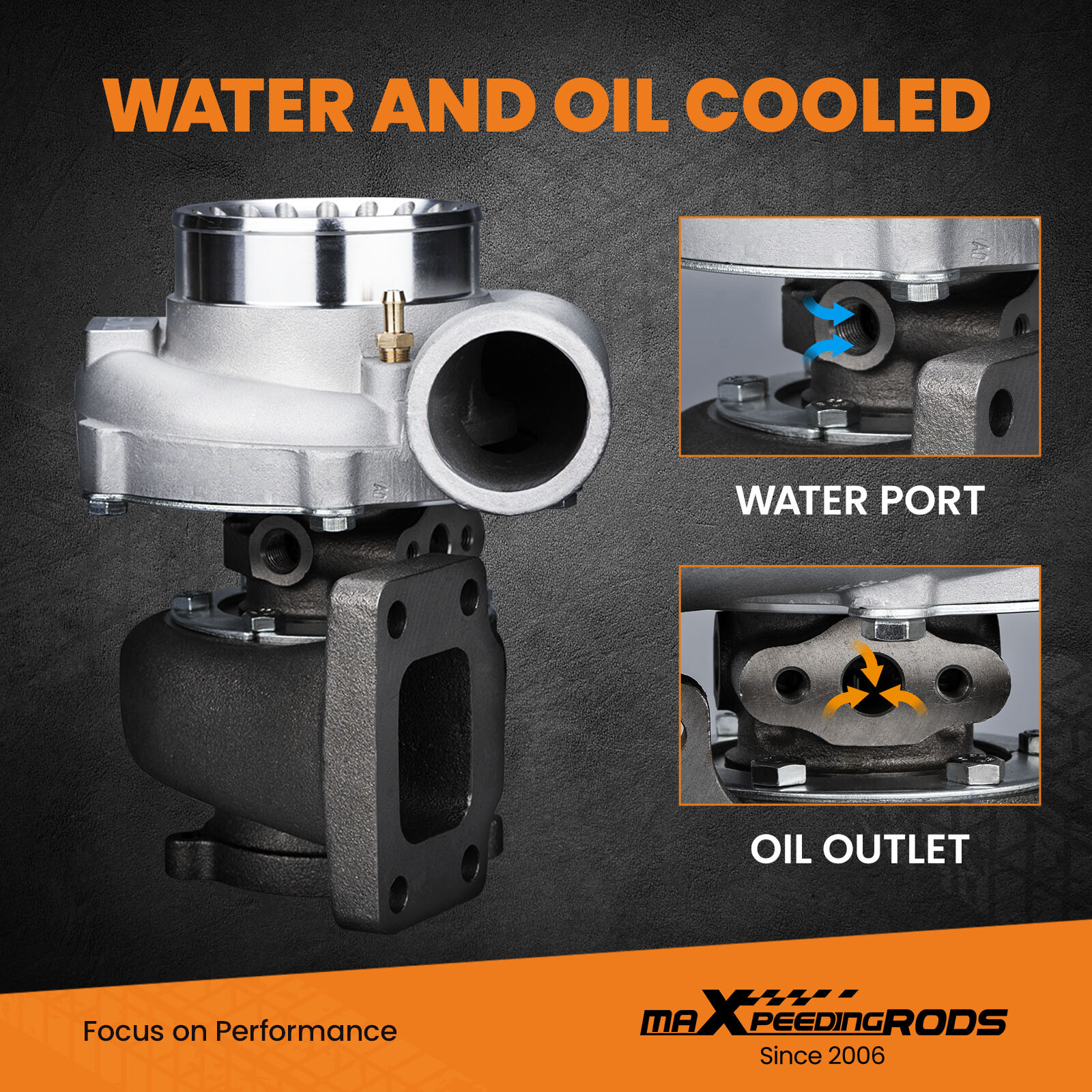 Upgrade T3T4 GT3582 GT30 A/R .70 Cold A/R .63 Compressor Turbine Turbo Charger