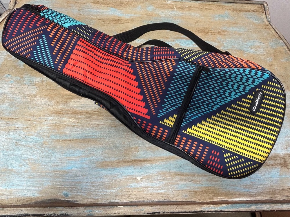 CLOUDMUSIC Ukulele Case 25" – Geometric with Backpack Straps – Lightweight