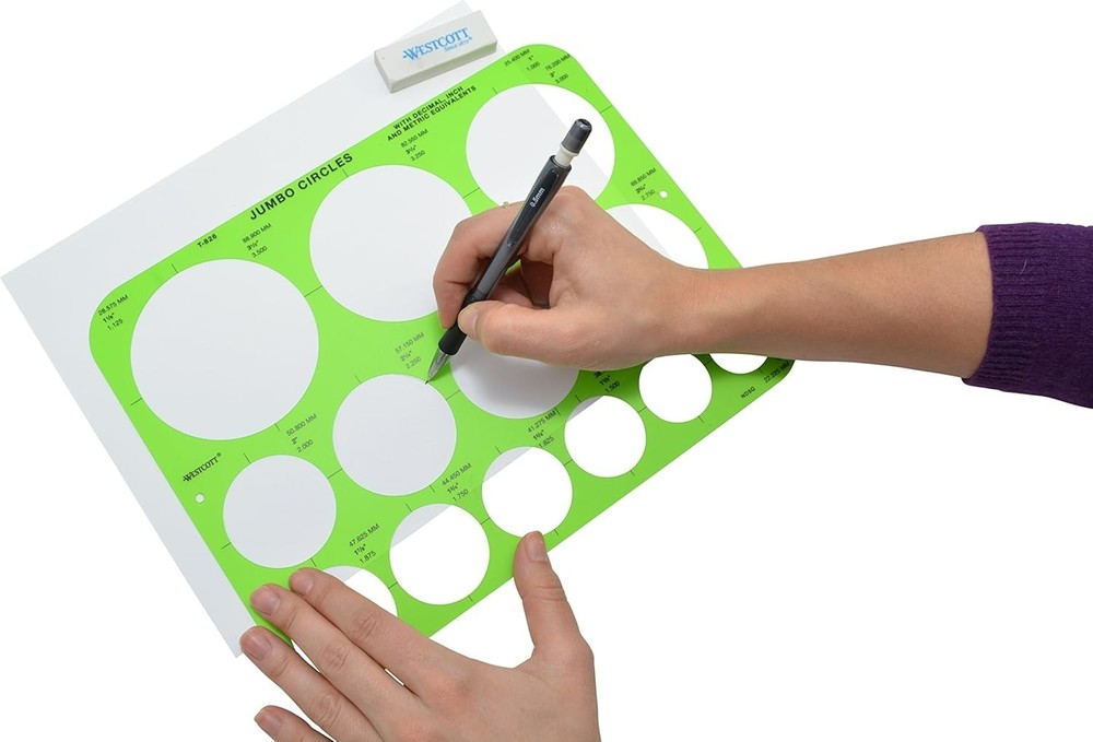 Jumbo Circles Template in Translucent Plastic for Accurate Drawings