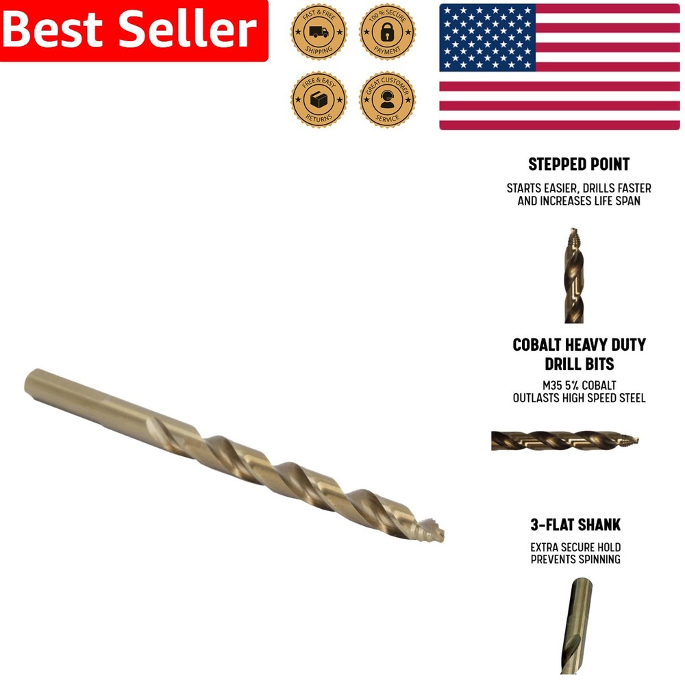 Versatile 5.00mm Cobalt Drill Bit for Fast, Smooth Drilling in Hard Metals