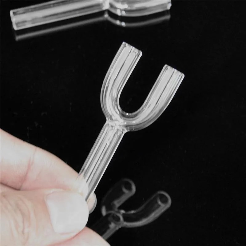Glass Snuff Double Barrel Straw Snort