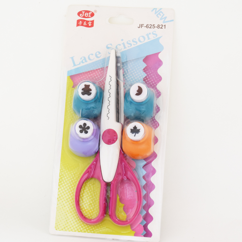 1 set Creative Paper Edger Scissors Lace Scissors + 4x different Craft Punch