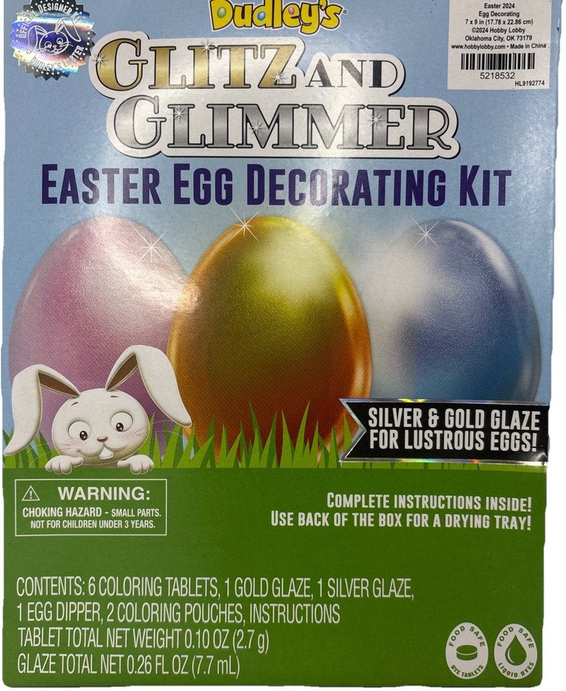 Dudley’s Glitz & Glimmer Easter Egg Decorating Kit—See Below—SHIPS IN 24 HOURS—