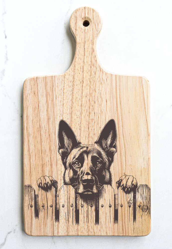 Belgian Malinois Cutting Cheese Board