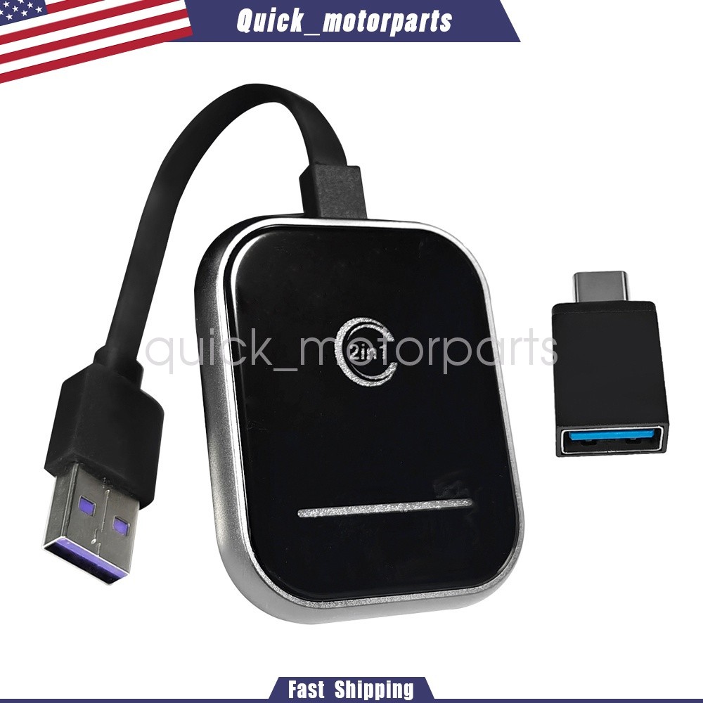 New 2-in-1 Wireless CarPlay&Android Auto Adapter-Convert Wired to Wireless