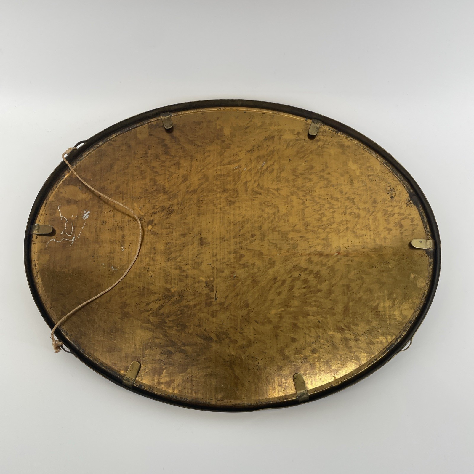 Vintage WW1 Convex Glass Soldier Military Portrait US Army Oval Frame - 14”x11”