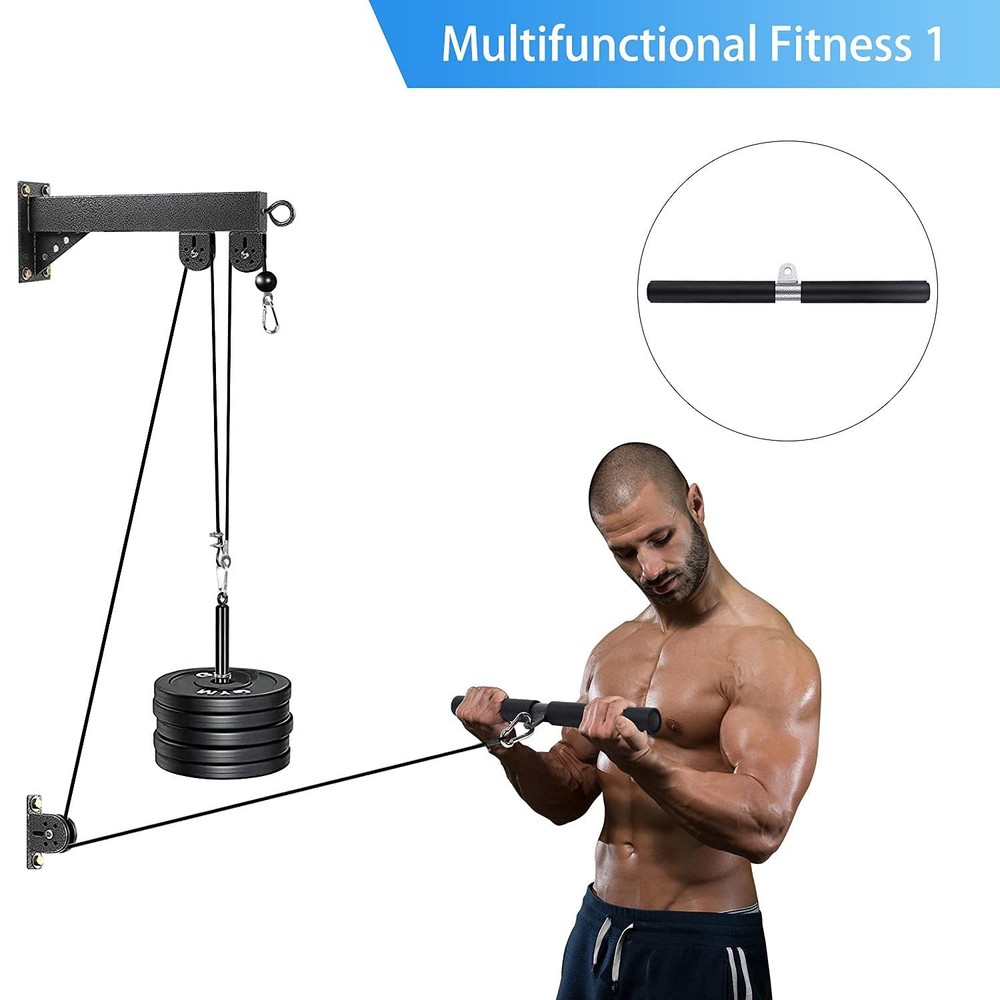 TRENDBOX Pulley System Gym Cable Machine LAT Pulldown Attachments Chest Expan...